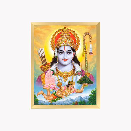 Lord Rama with Hanuman Wall Art – Shri Ram and Hanuman Hindu God Photo Frame