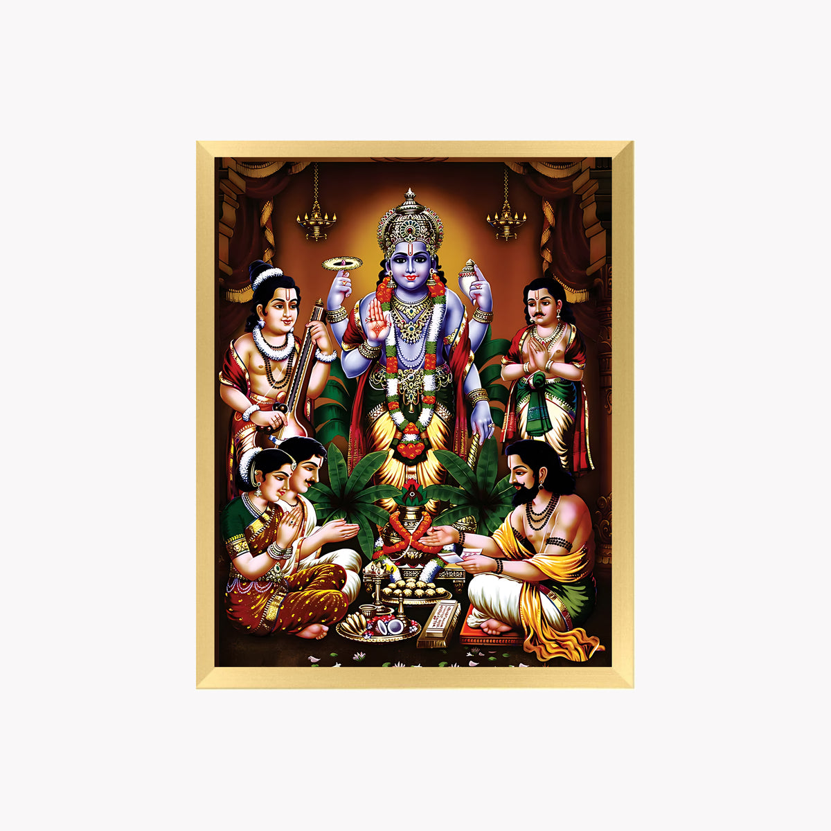 Lord Sri SatyanarayanaSwamy wall art-  Satyanarayana Swamy Hindu God Photo Frame
