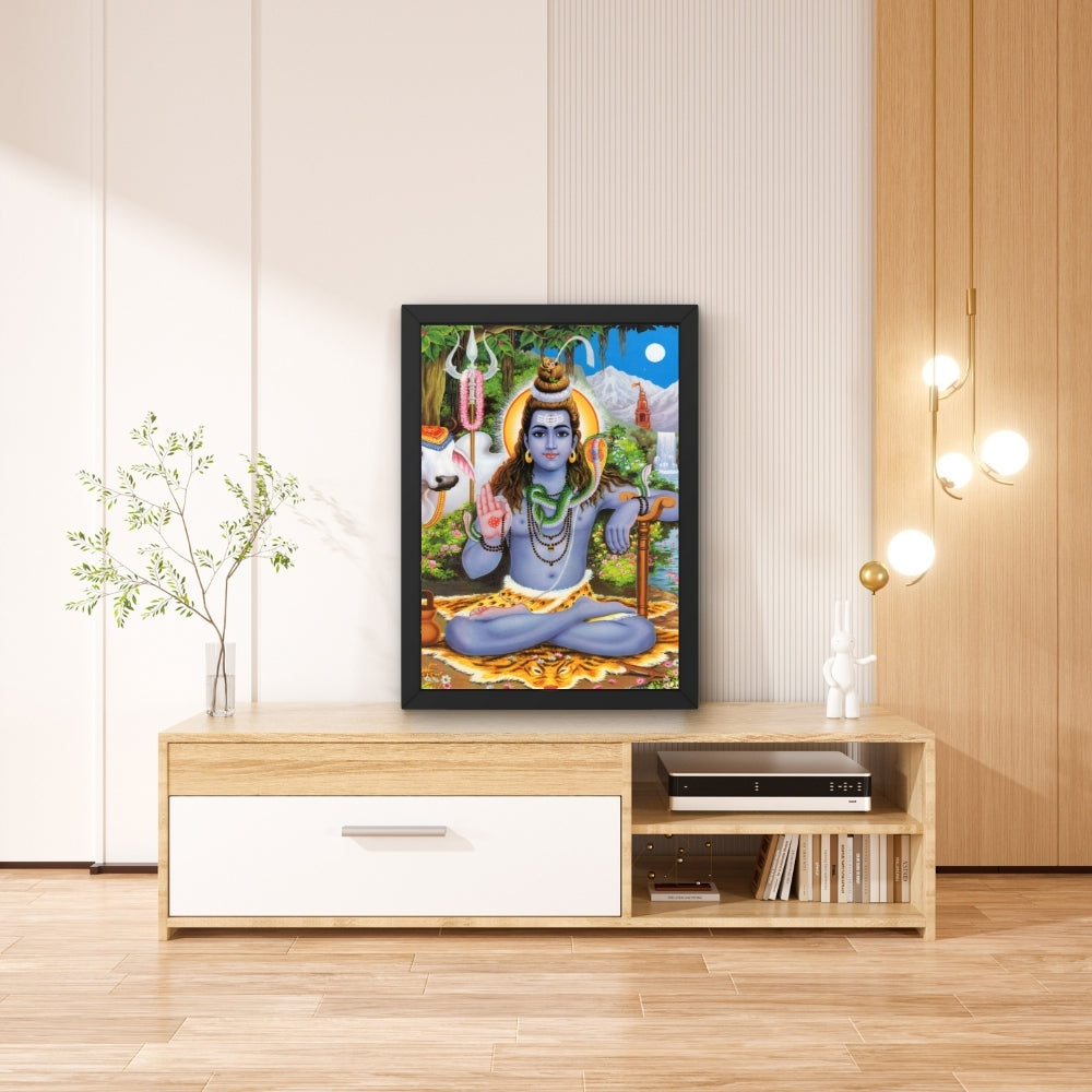 Lord shiva wall art-God shiva with cow photo frame