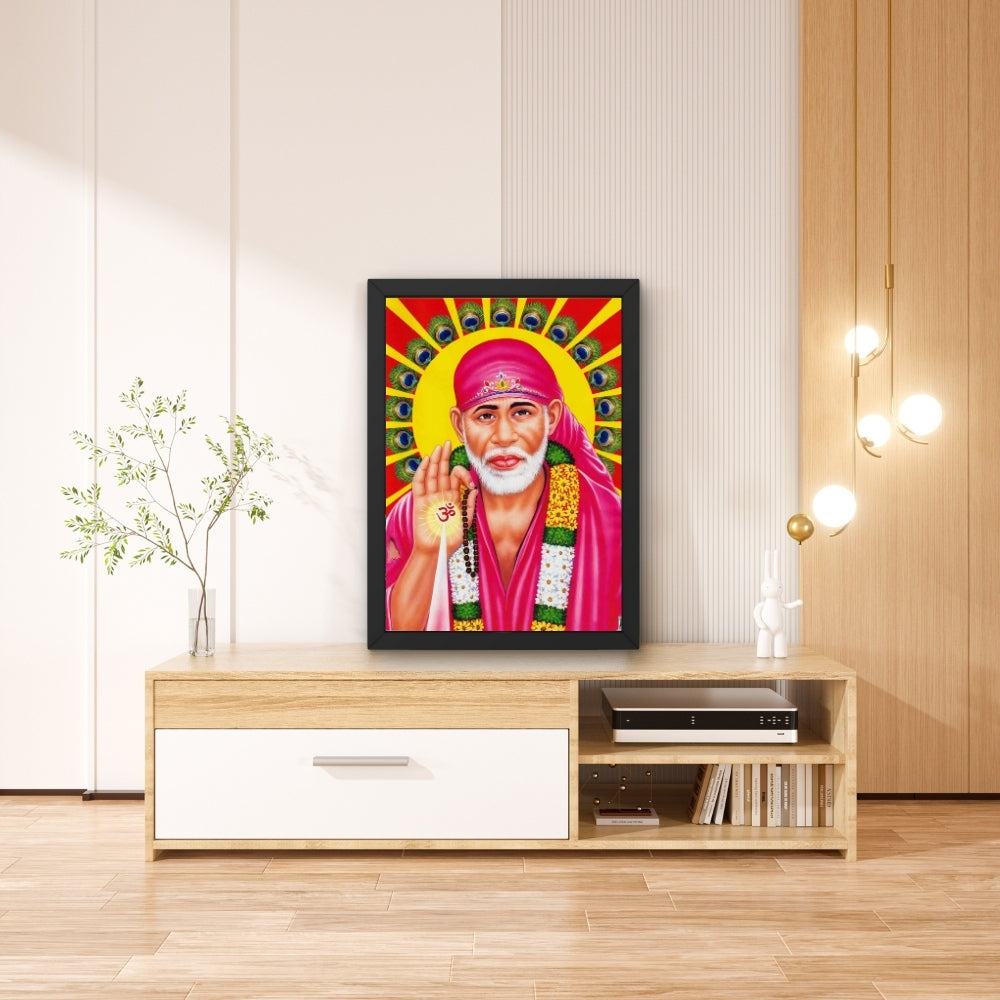 Shirdi Sai Baba Wall Art – Sai Baba Hindu Spiritual God Photo Frame