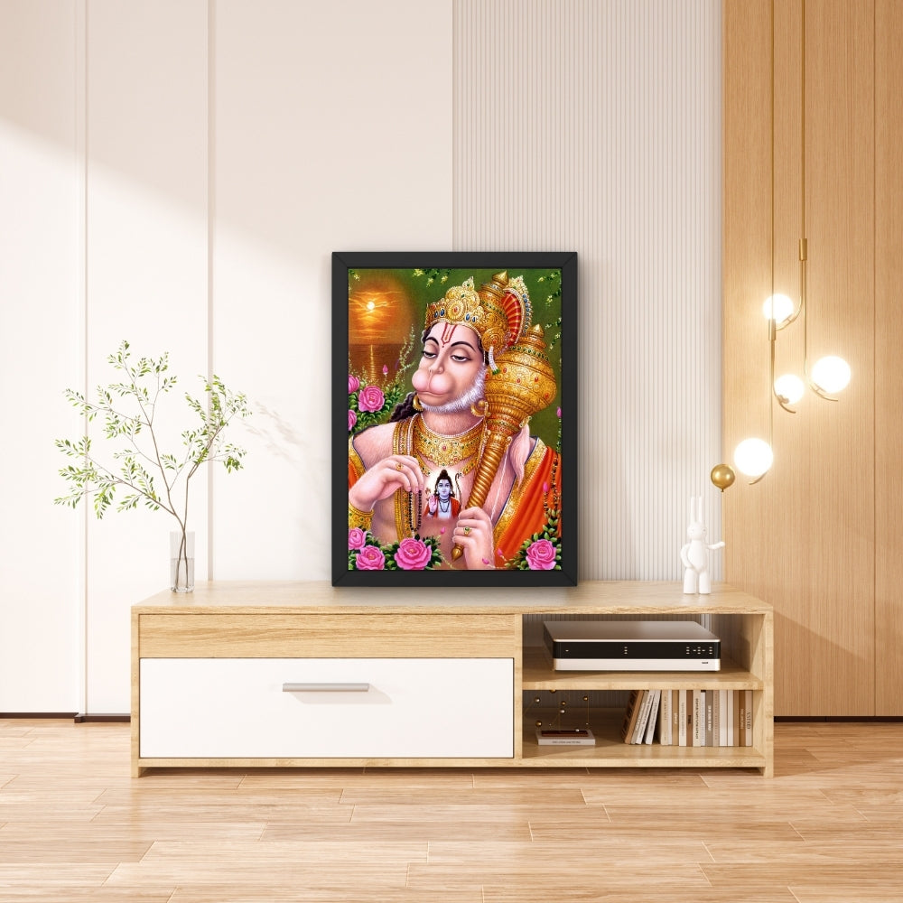 Lord Hanuman Wall Art – Devotional Hindu God Hanuman Photo Frame