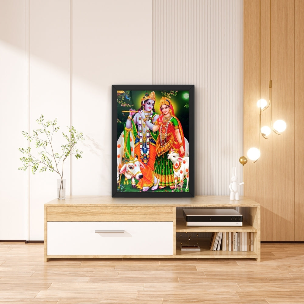 Lord Krishna Radha wall art- Krishna with Radha God frame