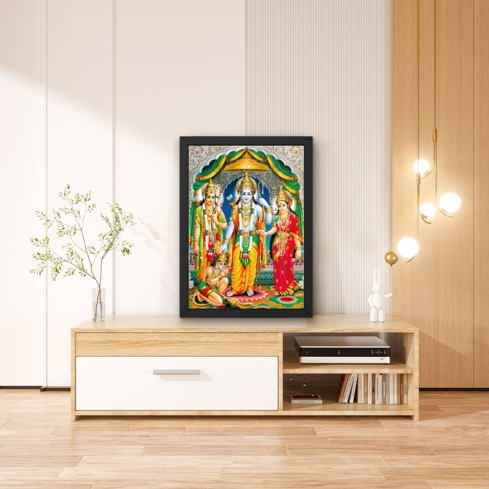 Lord Rama Sita wall art- Rama with sita and laxmana and hanuma God frame
