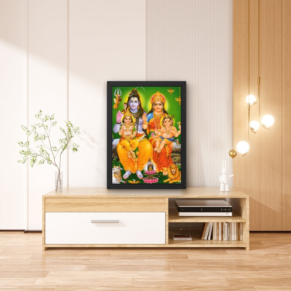 Lord Shiva Family wall art- Shiva with parwathi ,ganapthi and karthikeya photo frame