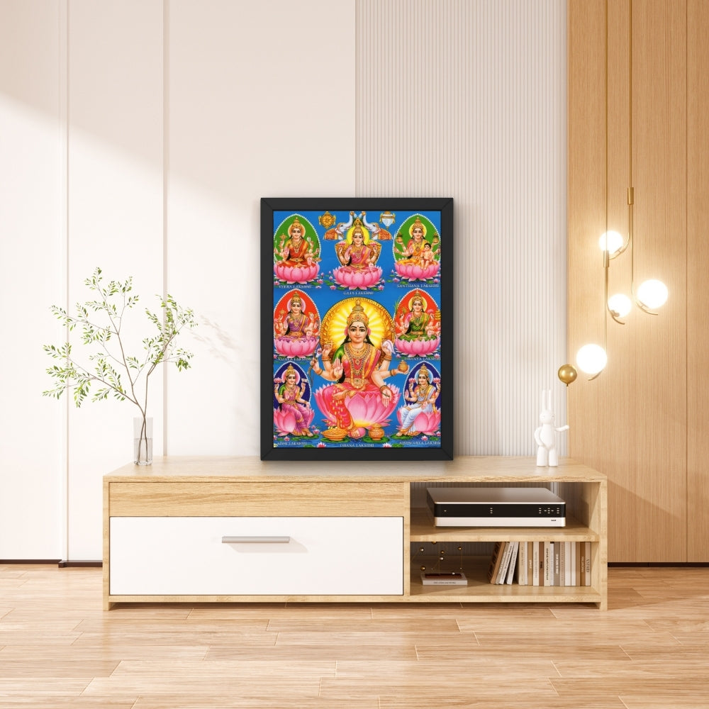 Goddess Laxmi wall art- Maa Laxmi with asta laxmi photo frame