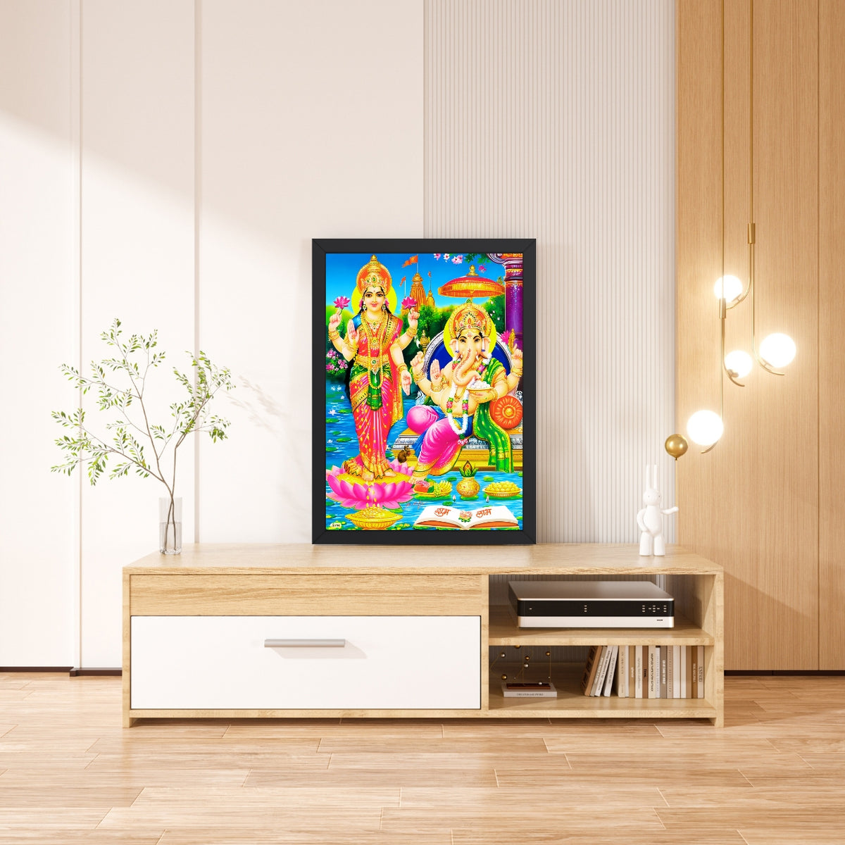 Lord Laxmi Ganapthi wall art-Goddess Laxmi ganapthi god frame