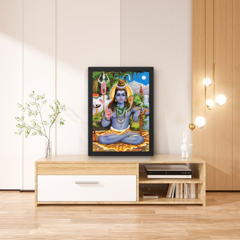 Lord shiva with cow wall art- God shiva photo frame