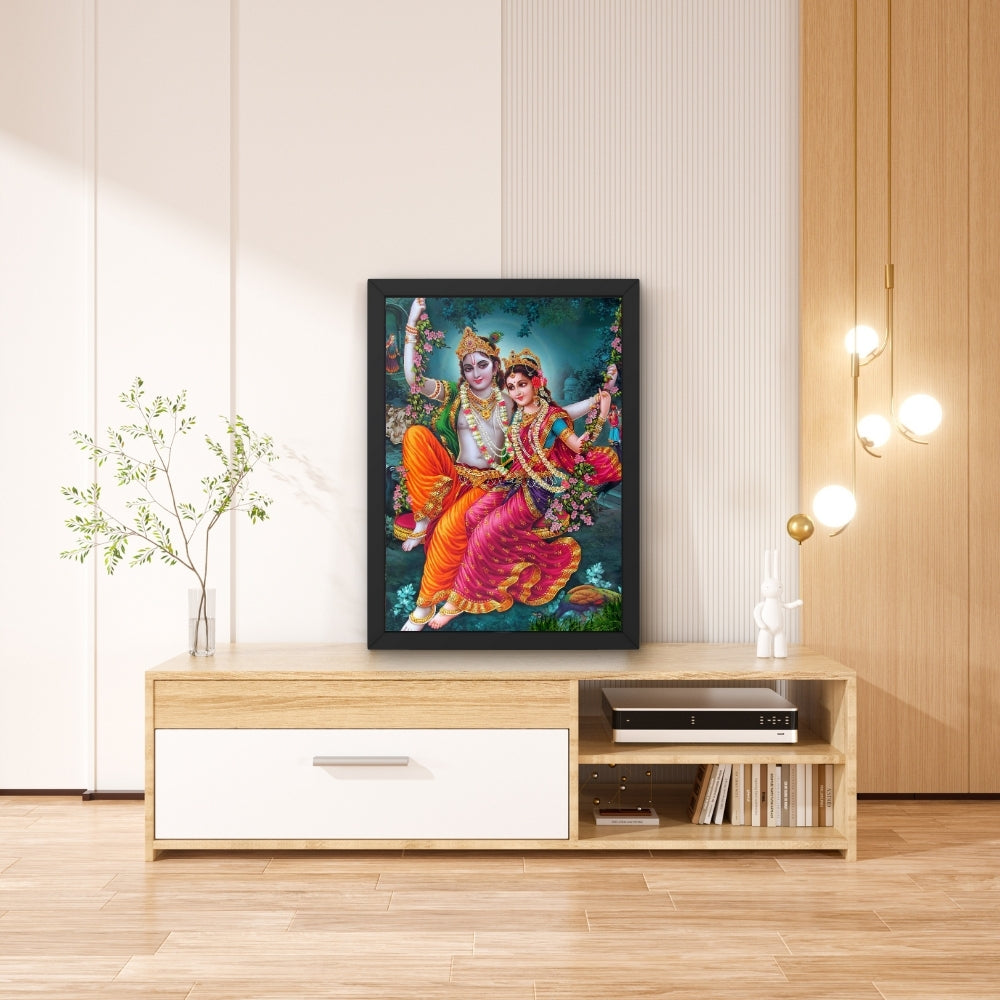 Lord Krishna with Radha Wall Art - Krishna with Radha Hindu God Photo Frama