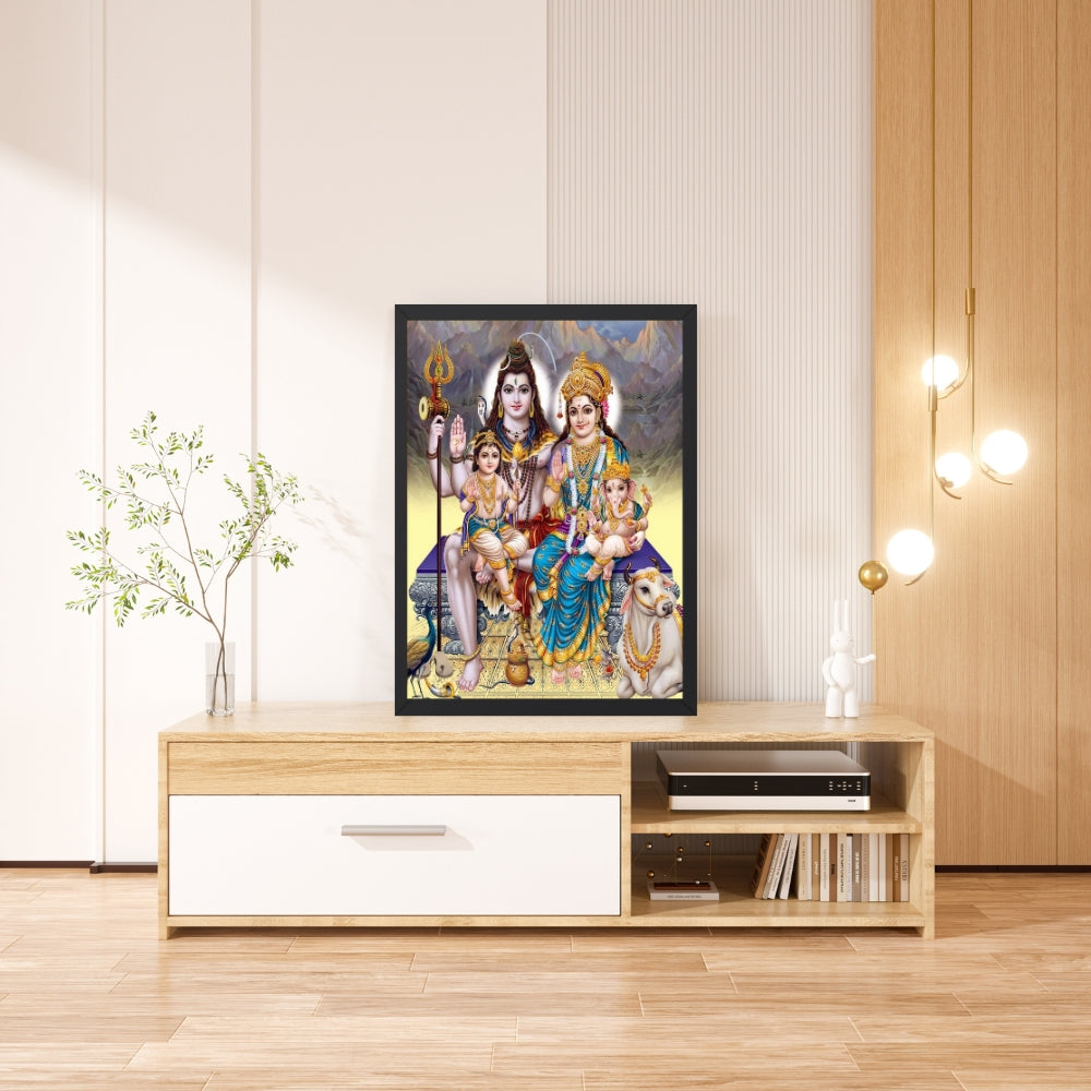 Lord Shiva with Family Wall Art- Shiva With Family Photo Frame
