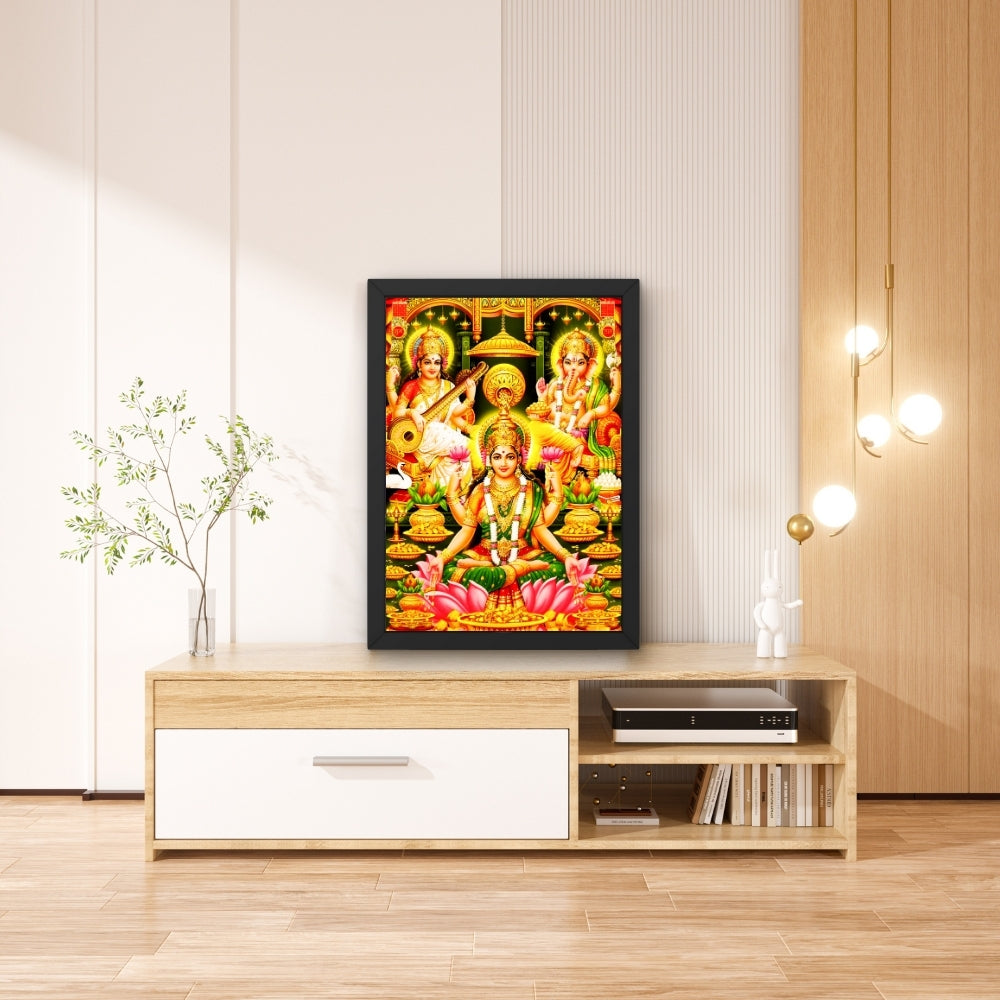 Lord ganapathi wall art -Ganapathi and Laxmi and saraswathi god frame
