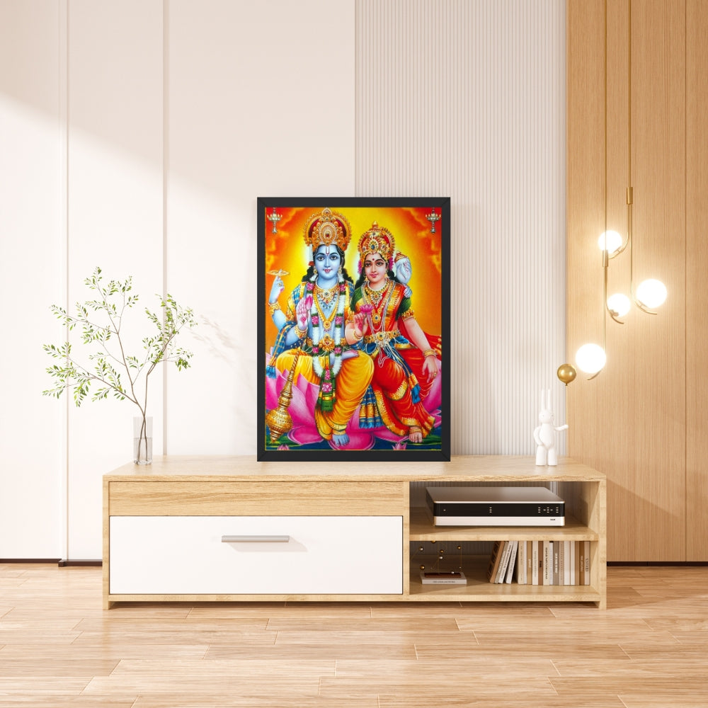 Lord Vishnu and Laxmi wall art- Vishnu with Laxmi art god fame