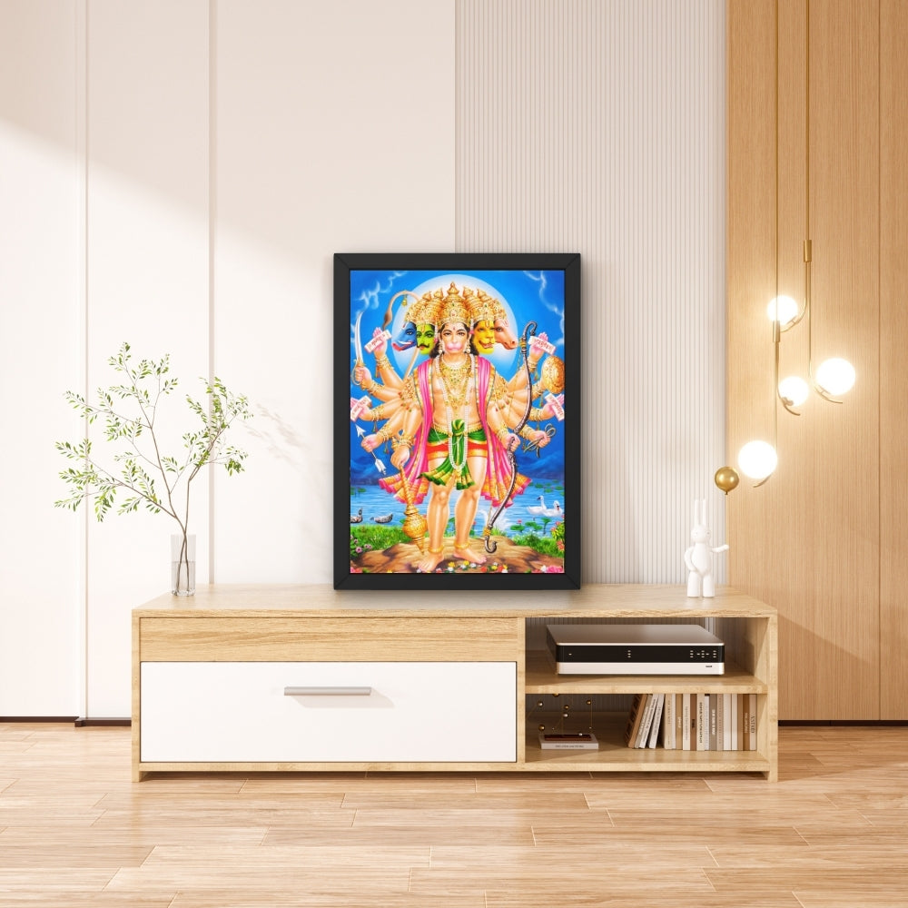 Lord Panchamukhi Hanuman wall art- Panchamukhi hanuman god frame