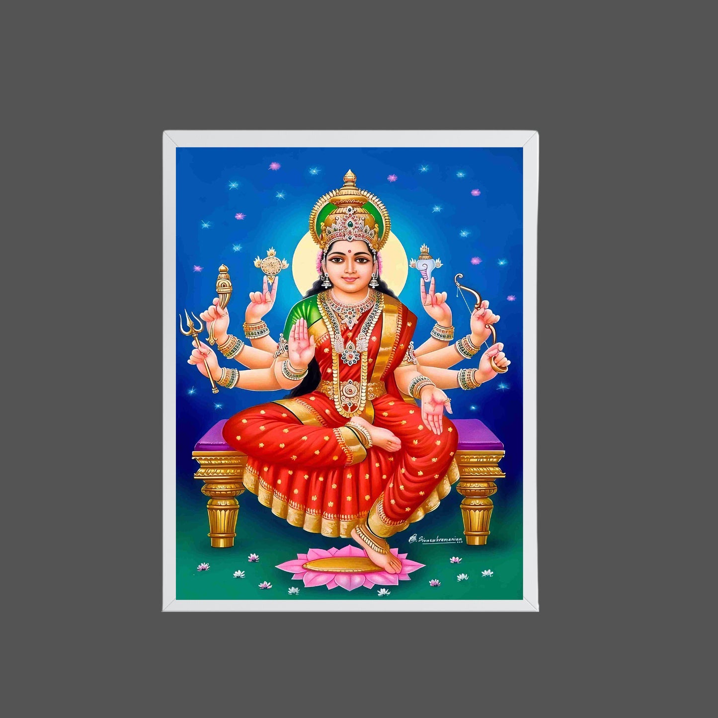 Goddess Durga Wall Art – Hindu Goddess Durga Divine Photo Frame
