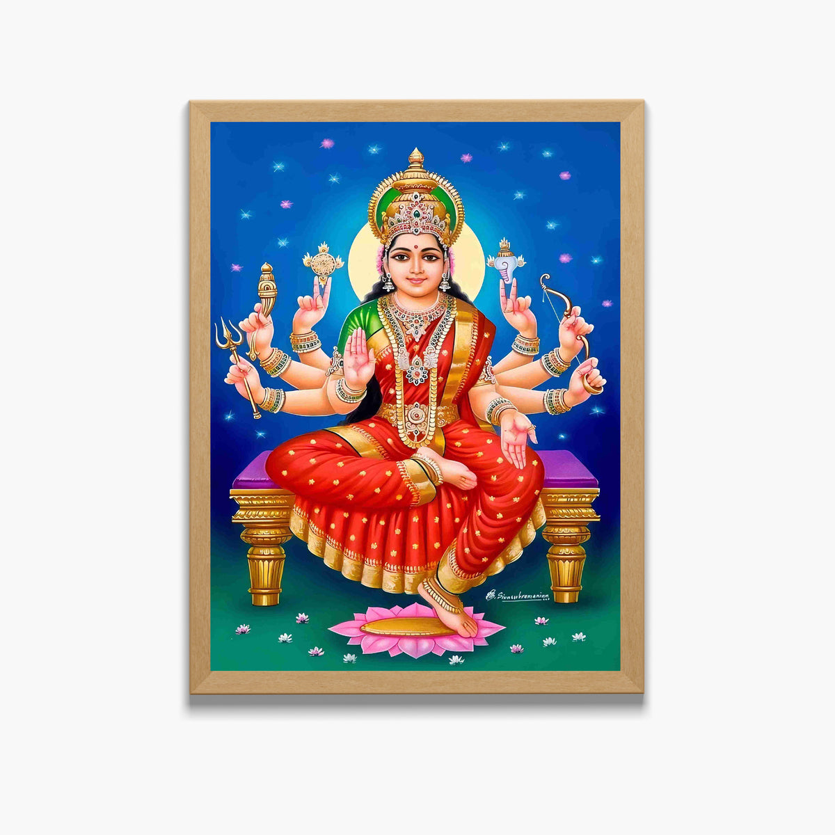 Goddess Durga Wall Art – Hindu Goddess Durga Divine Photo Frame