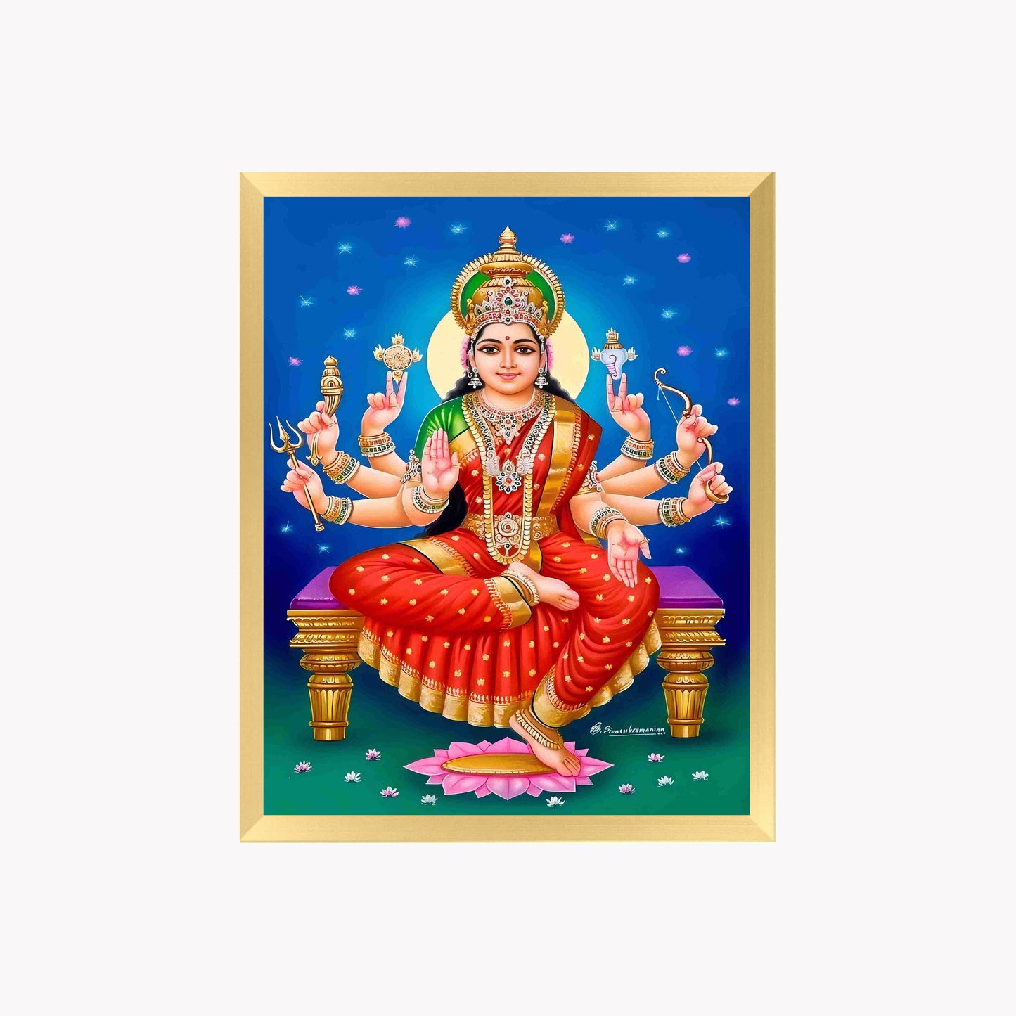 Goddess Durga Wall Art – Hindu Goddess Durga Divine Photo Frame