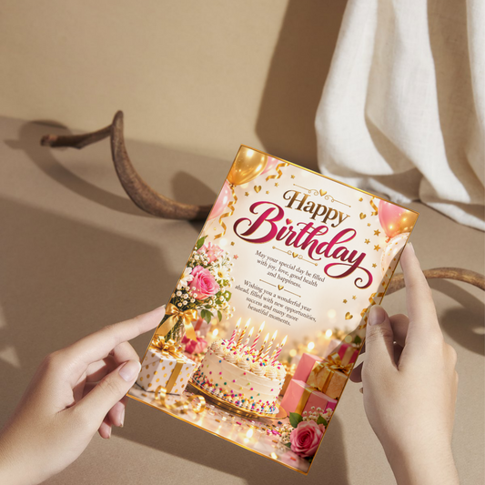 Happy Birthday Greeting Card 5×7 Inch – Beautiful Birthday Card | Birthday Wishes Card | Premium Birthday Greeting Card