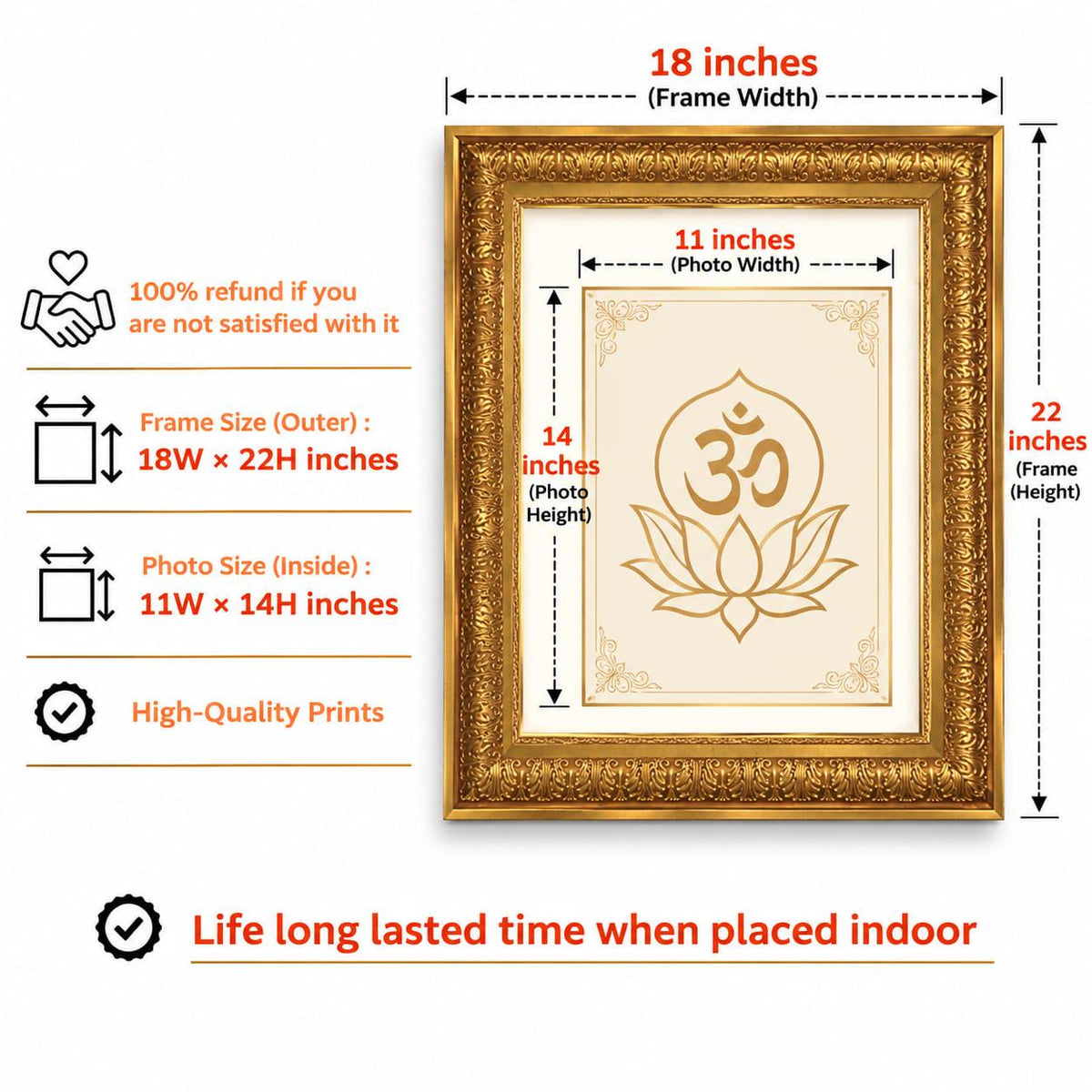 Premium Goddess Lakshmi Wall Art – Lakshmi Devi Hindu Goddess of Wealth & Prosperity Photo Frame
